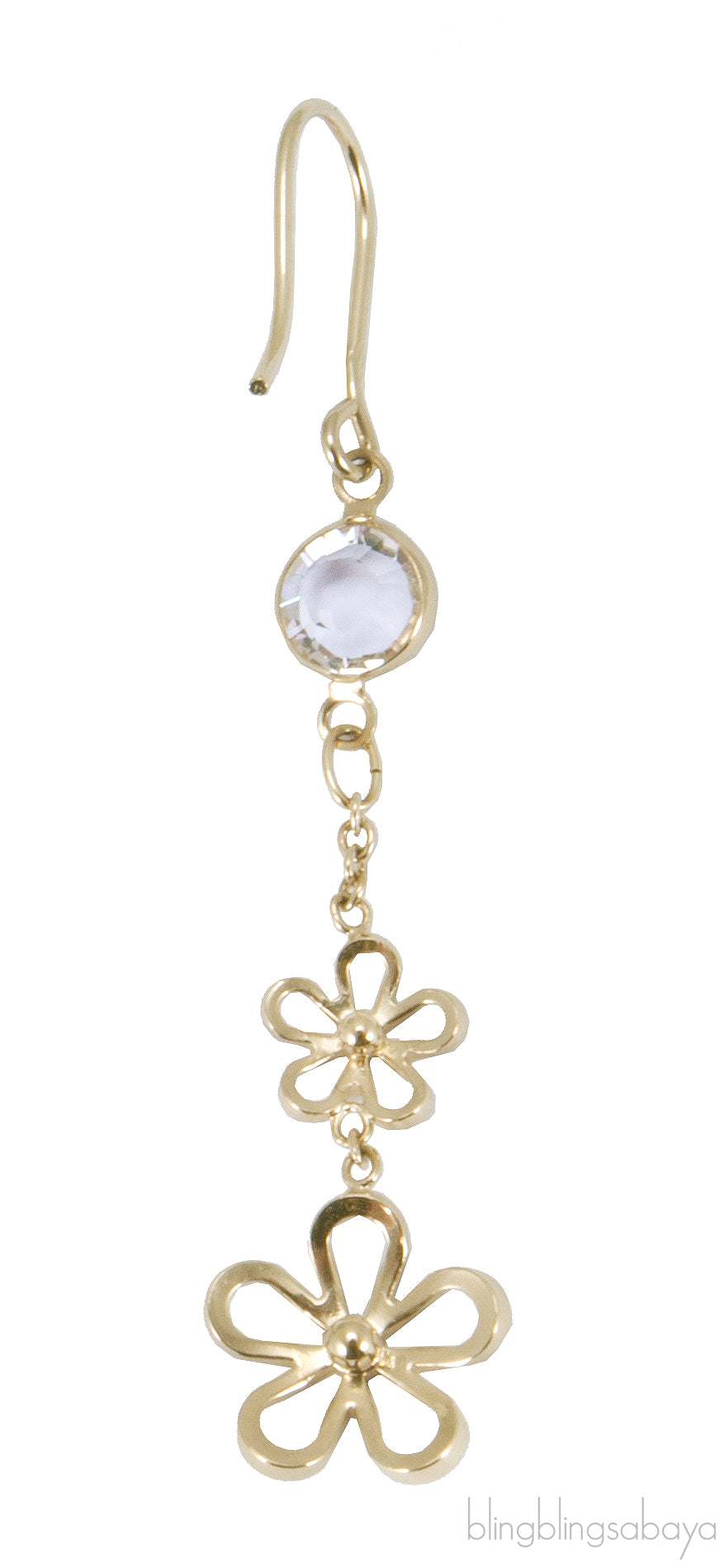Flower Crystal Drop Earrings*