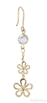 Flower Crystal Drop Earrings*