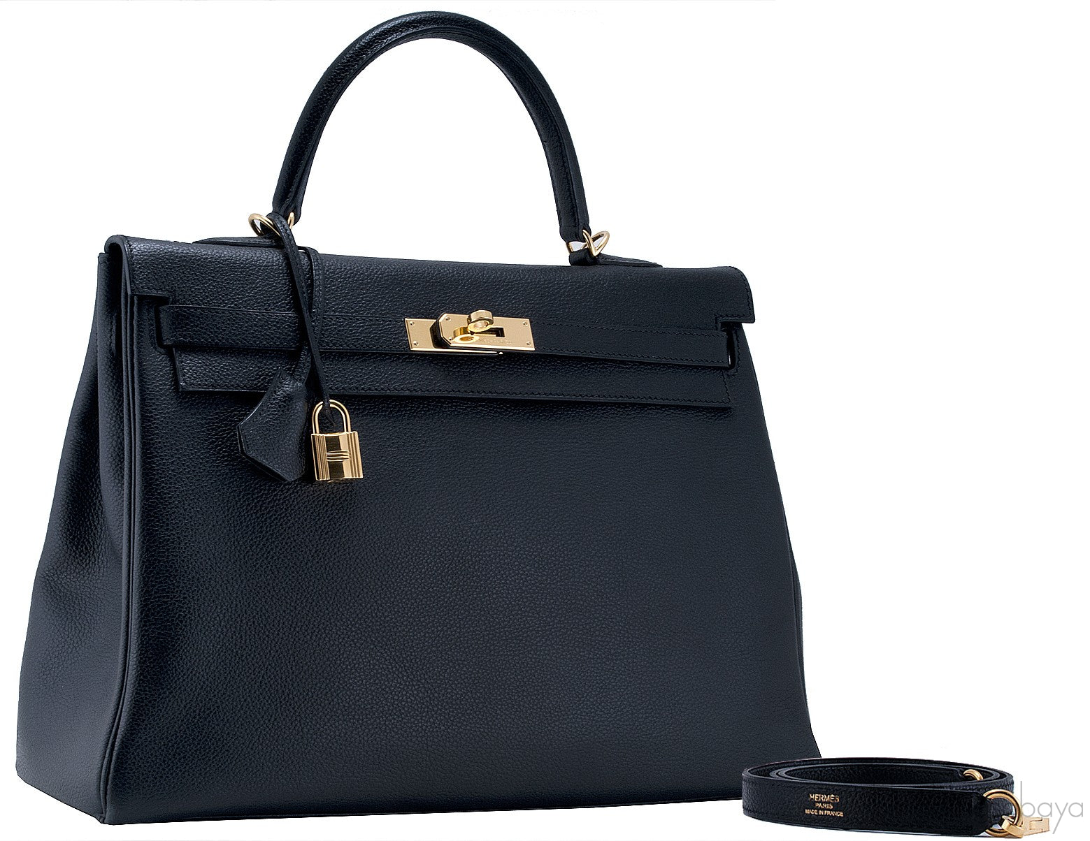 Kelly 35 Black Togo Retourne GHW