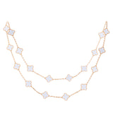 Van Cleef & Arpels Vintage Alhambra 20 Motifs Rock Crystal Long Necklace