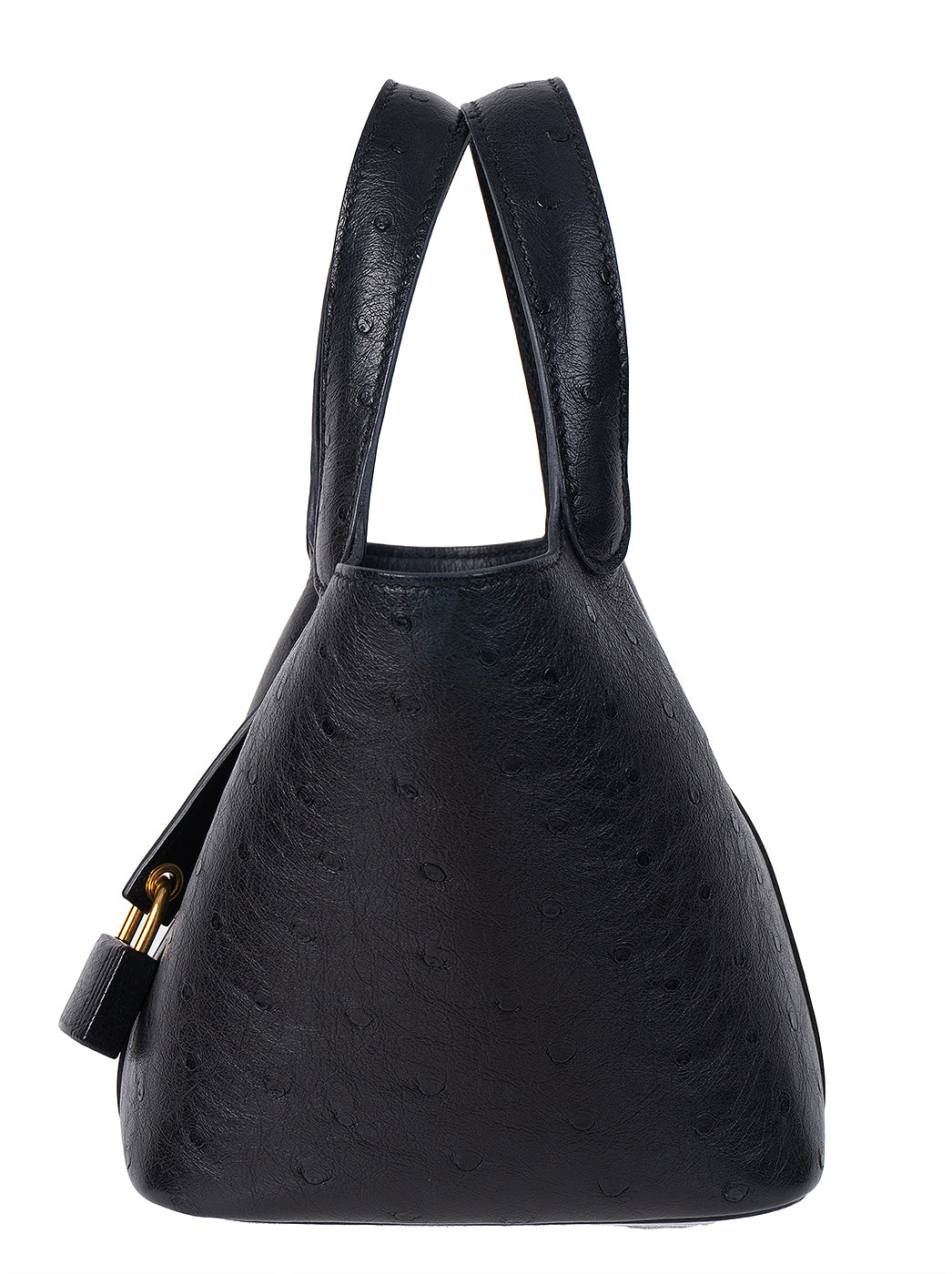 Hermes Picotin Lock 14 Black Ostrich Bag GHW