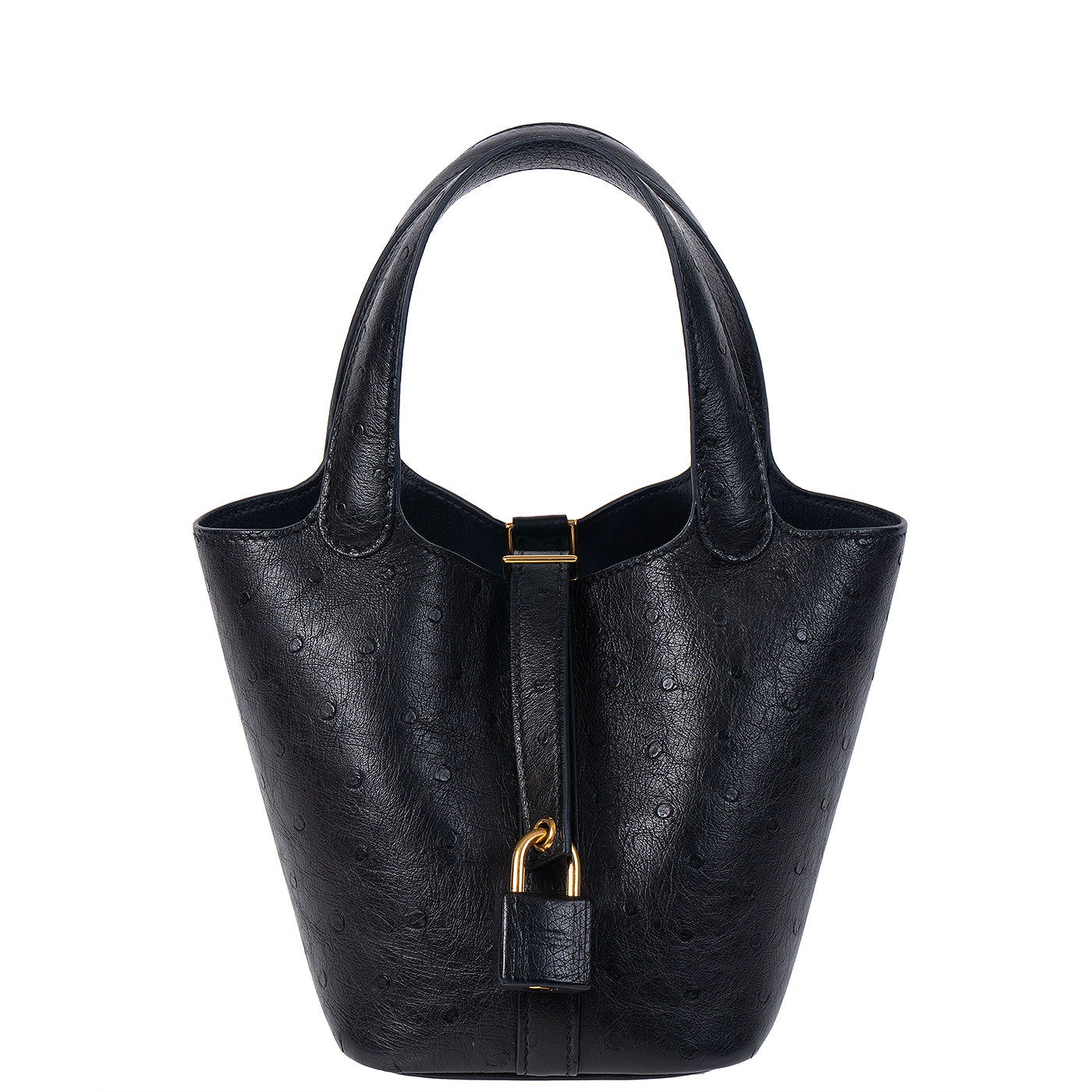 Hermes Picotin Lock 14 Black Ostrich Bag GHW