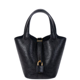 Hermes Picotin Lock 14 Black Ostrich Bag GHW