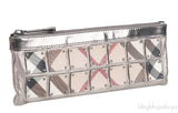 Long Grey & Checkered Wristlet Clutch