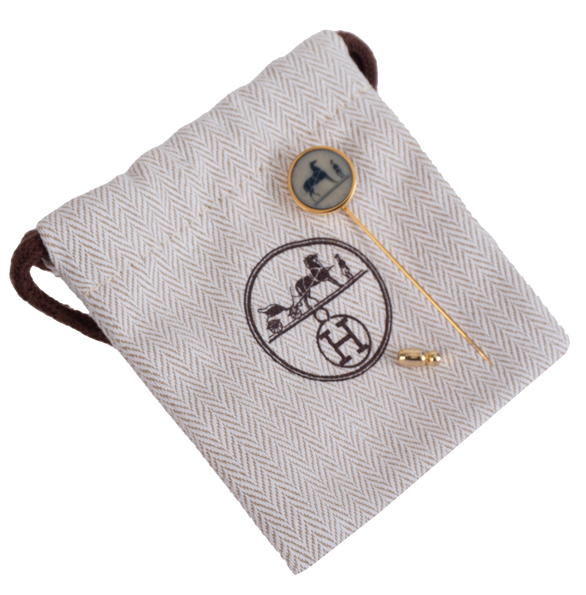 Hermes Corozo Pin Brooch