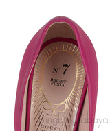 Bright Fuchsia Nappa Leather Decollete Bow Pumps