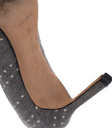 Manolo Blahnik Grey Polka Dot Pointed Toe Heels