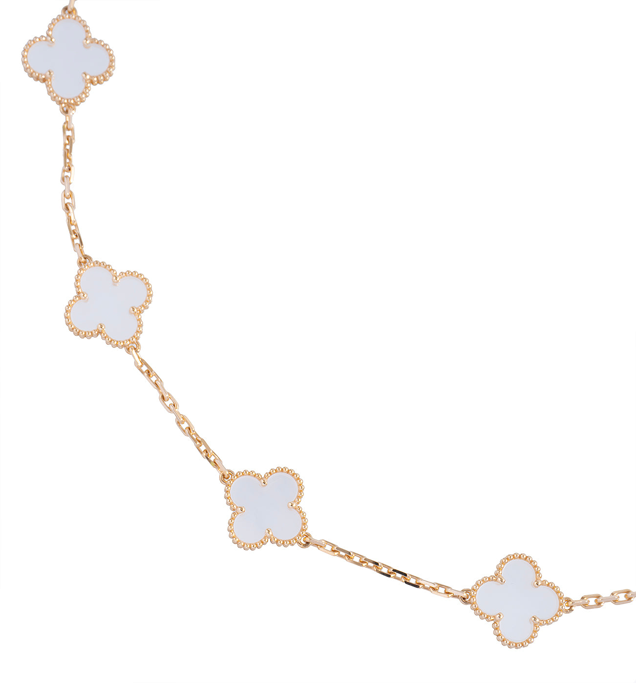Van Cleef & Arpels Vintage Alhambra 20 Motifs Rock Crystal Long Necklace