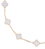 Van Cleef & Arpels Vintage Alhambra 20 Motifs Rock Crystal Long Necklace