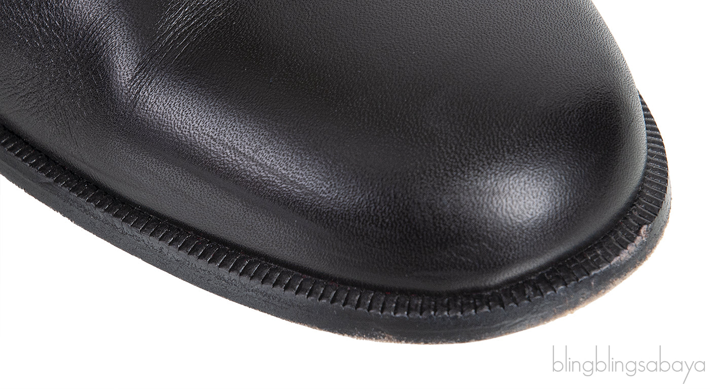 Black Rom Chic Flat Studded Boots