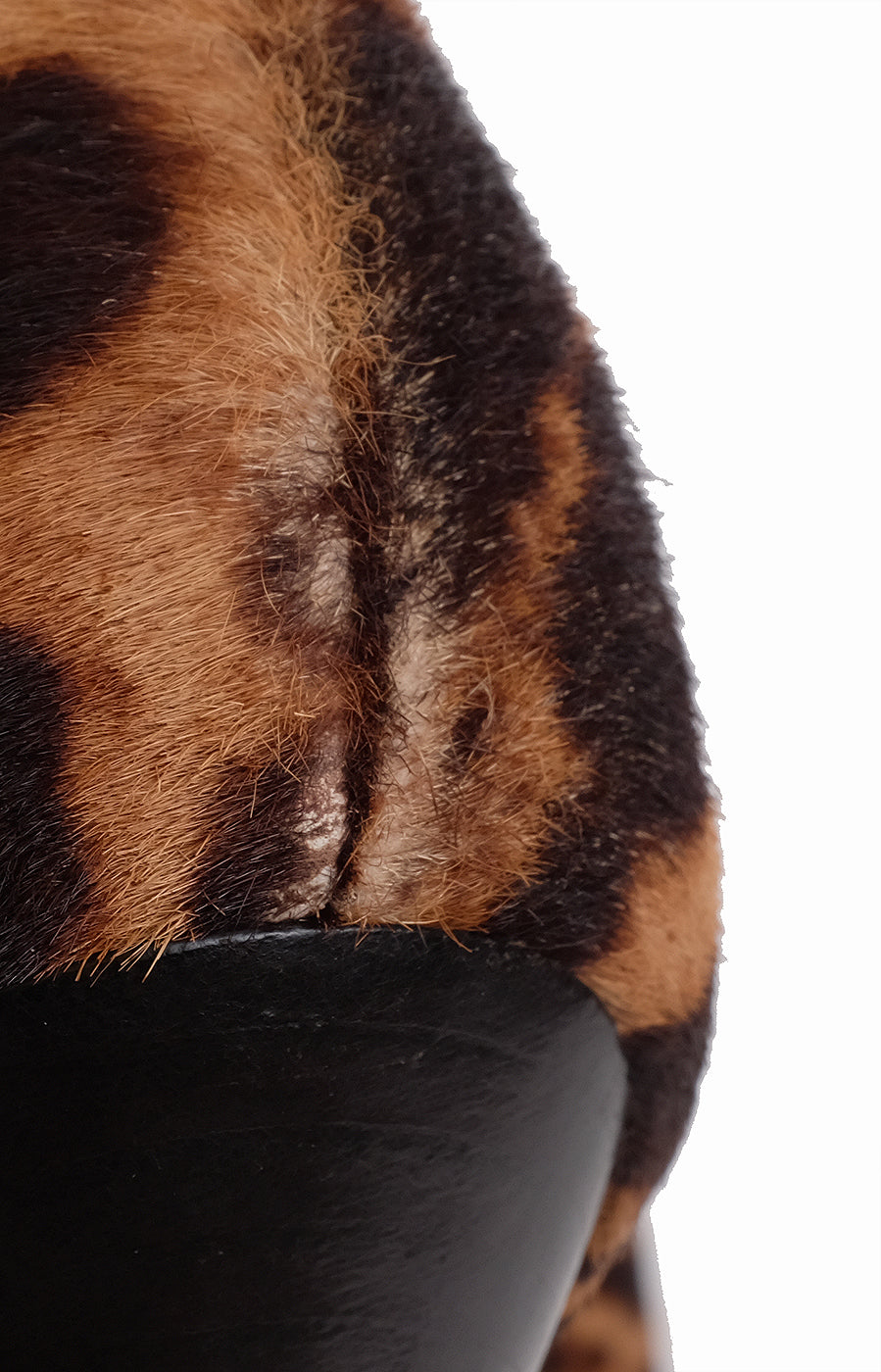 Fendi Leopard Pony Hair Peep Toe Pump