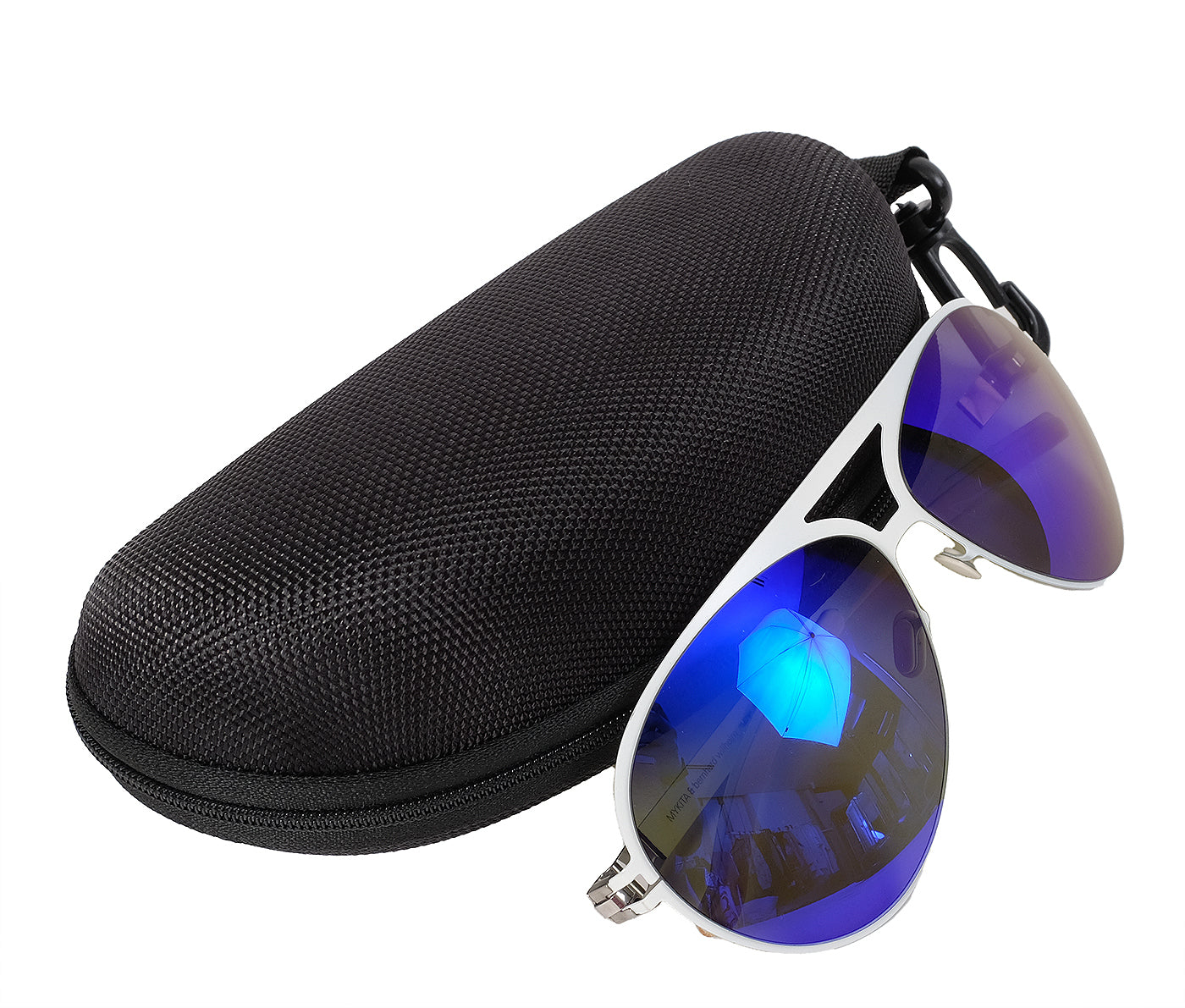 MYKITA & BERNHARD WILLHELM  White Blue Mirrored Lens Sunglasses