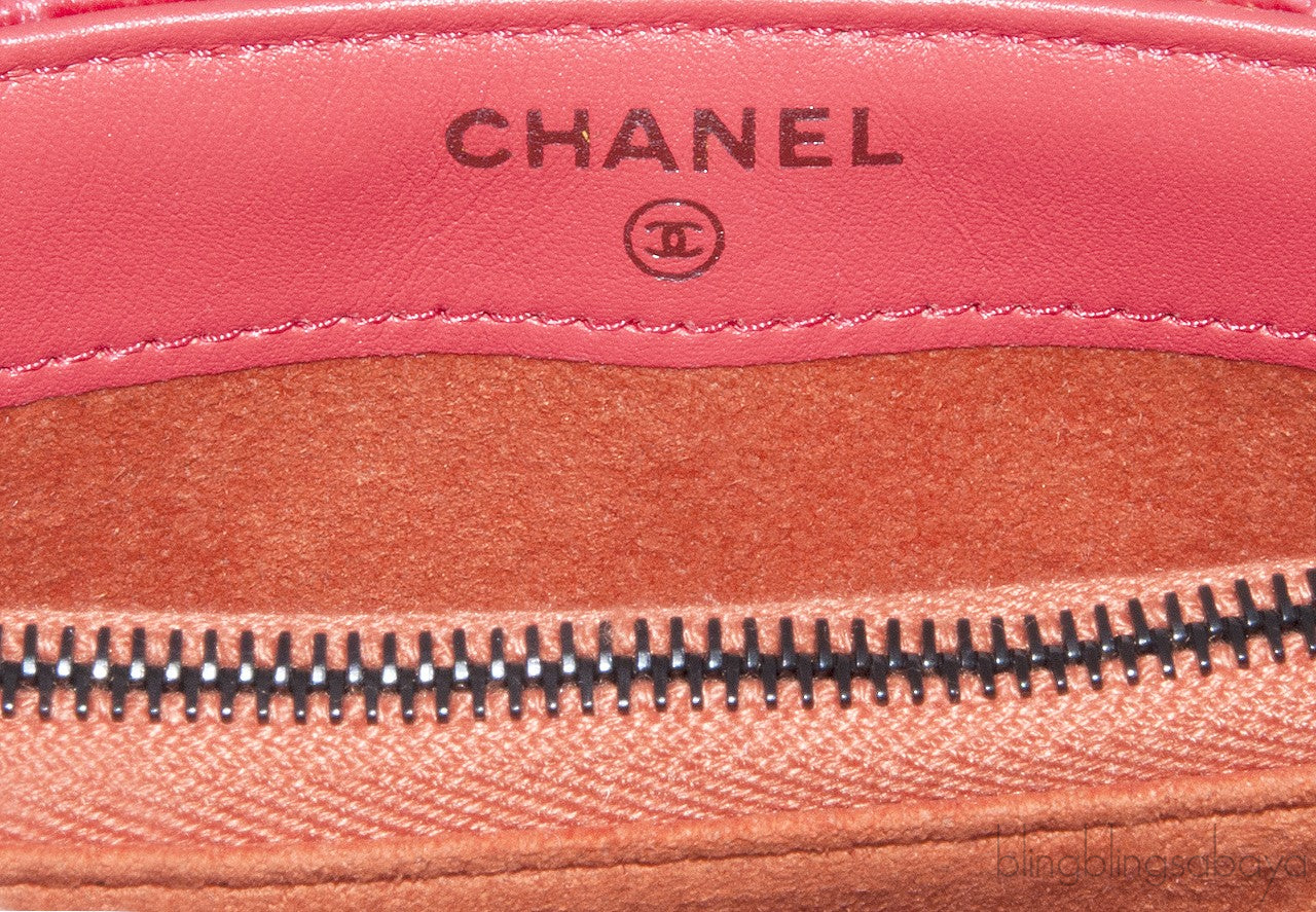 Velvet Orange Small Clutch w/ Chain
