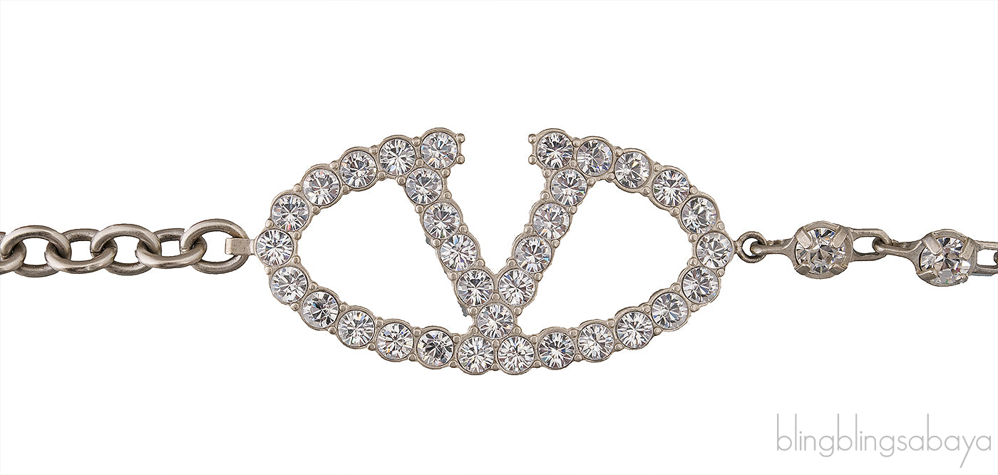 Light Gold Crystal Chain Belt