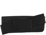 Satin Bow Black Evening Clutch