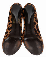 Fendi Leopard Pony Hair Peep Toe Pump