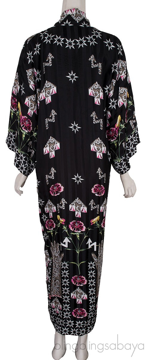 Flux Printed Black Kimono