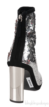 Silver Sequins 105 Bootie