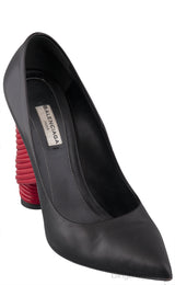 Black Pointed Toe Braided Heels