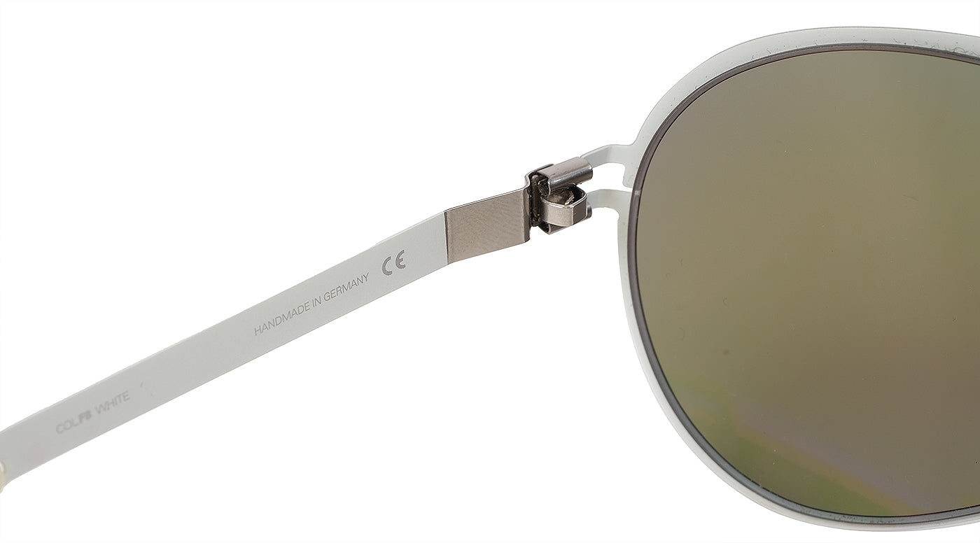 MYKITA & BERNHARD WILLHELM  White Blue Mirrored Lens Sunglasses