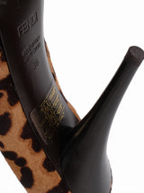 Fendi Leopard Pony Hair Peep Toe Pump
