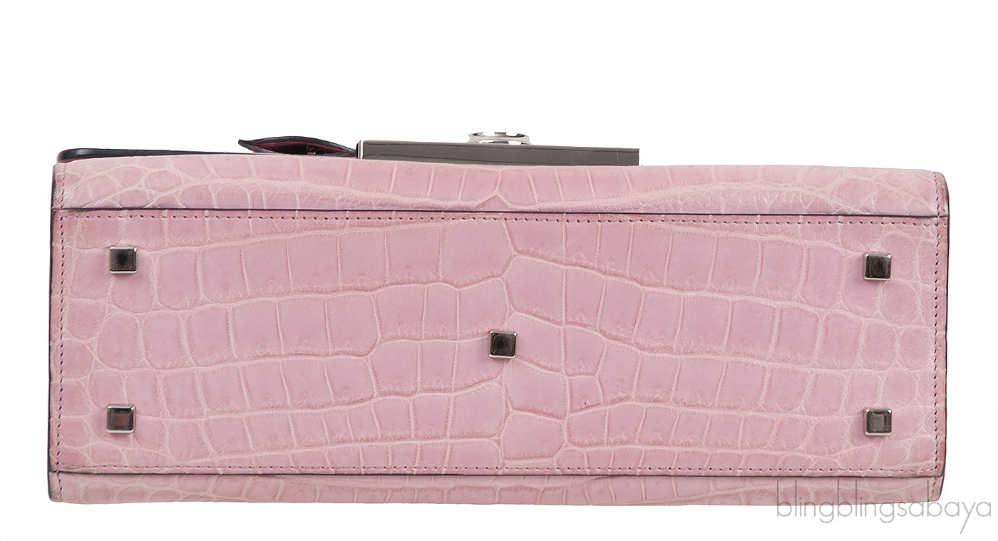 Moynat Rejane PM Pink Nilo Crocodile