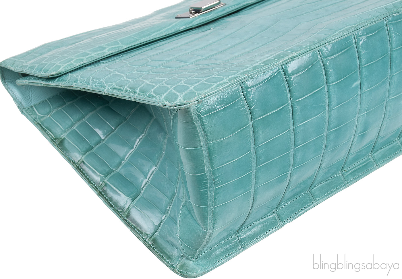 Glazed Crocodile Lunchbox Large Tiffany Blue Bag