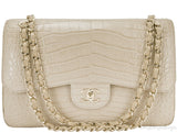 Jumbo CC Beige Crocodile Bag