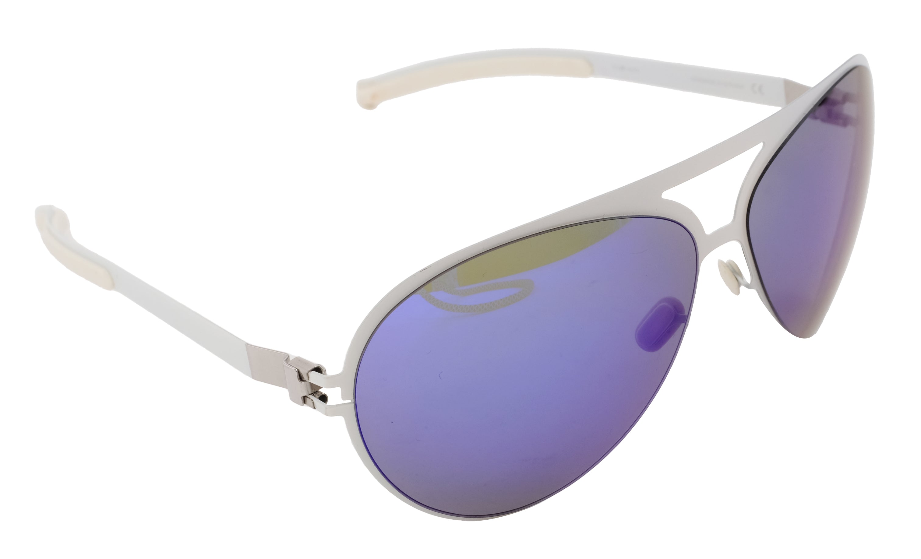 MYKITA & BERNHARD WILLHELM  White Blue Mirrored Lens Sunglasses