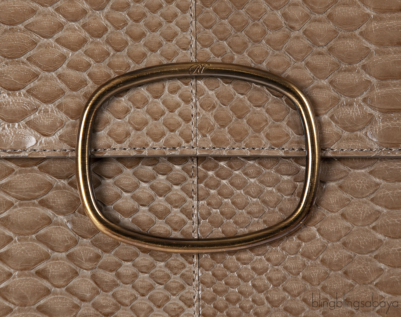Roger Vivier Greyish Brown Python Shoulder Bag