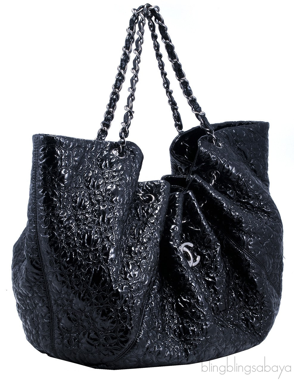 Black Patent XXL Symbol Tote