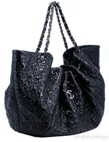 Black Patent XXL Symbol Tote