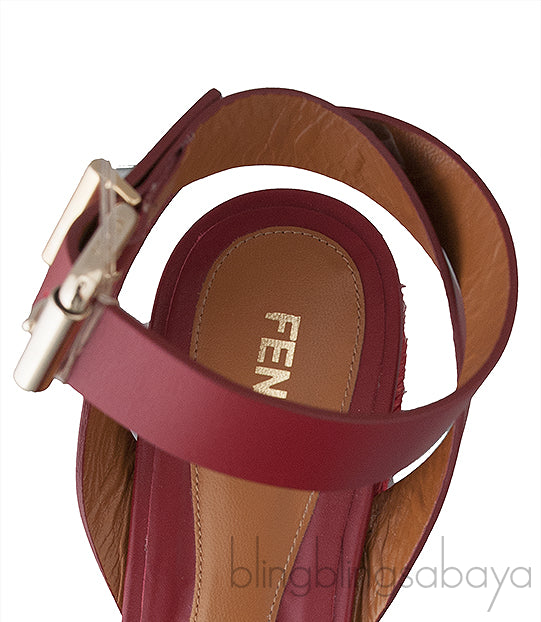 Red Wedge Platform Sandals