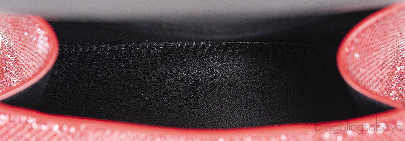 Hourglass XS Red Rhinestone Suede Calfskin
