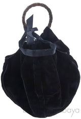 Black Velvet Handle Bag*