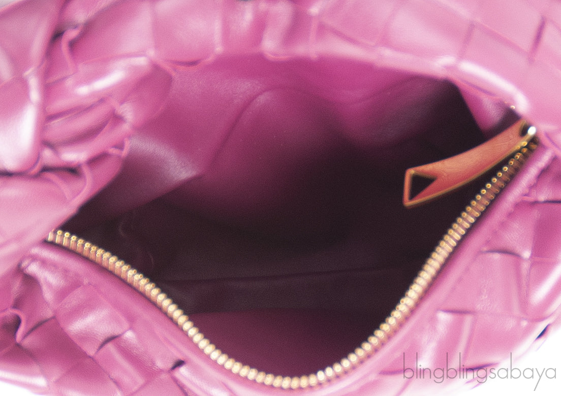 Plum Jodie Mini Knotted Intrecciato Pouch