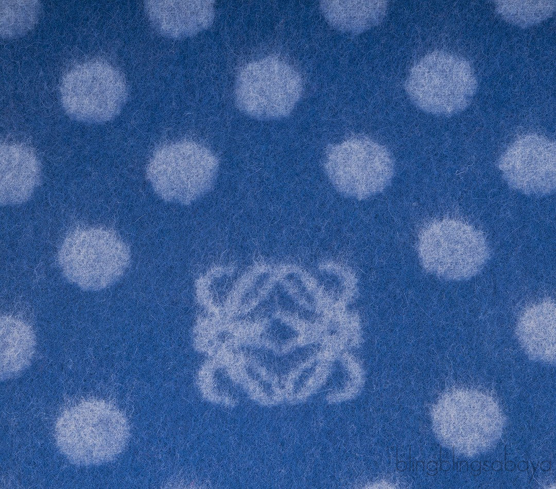 Polka Dot Anagram Blue Scarf