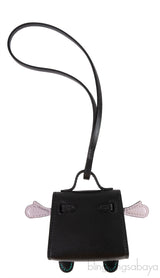 Kelly Doll Bag Charm Black/Mauve Pale/Blue/Mint Tadelakt