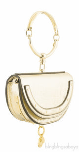 Metallic Gold Nile Minaudiere Clutch