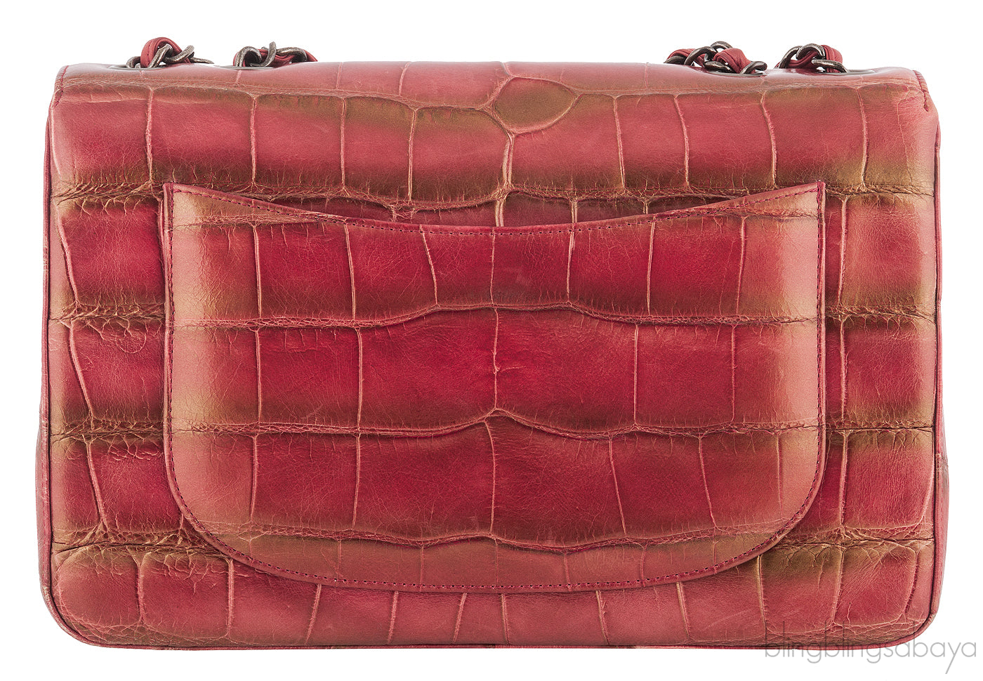 Red Brick Metallic Gold Crocodile
