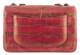 Red Brick Metallic Gold Crocodile