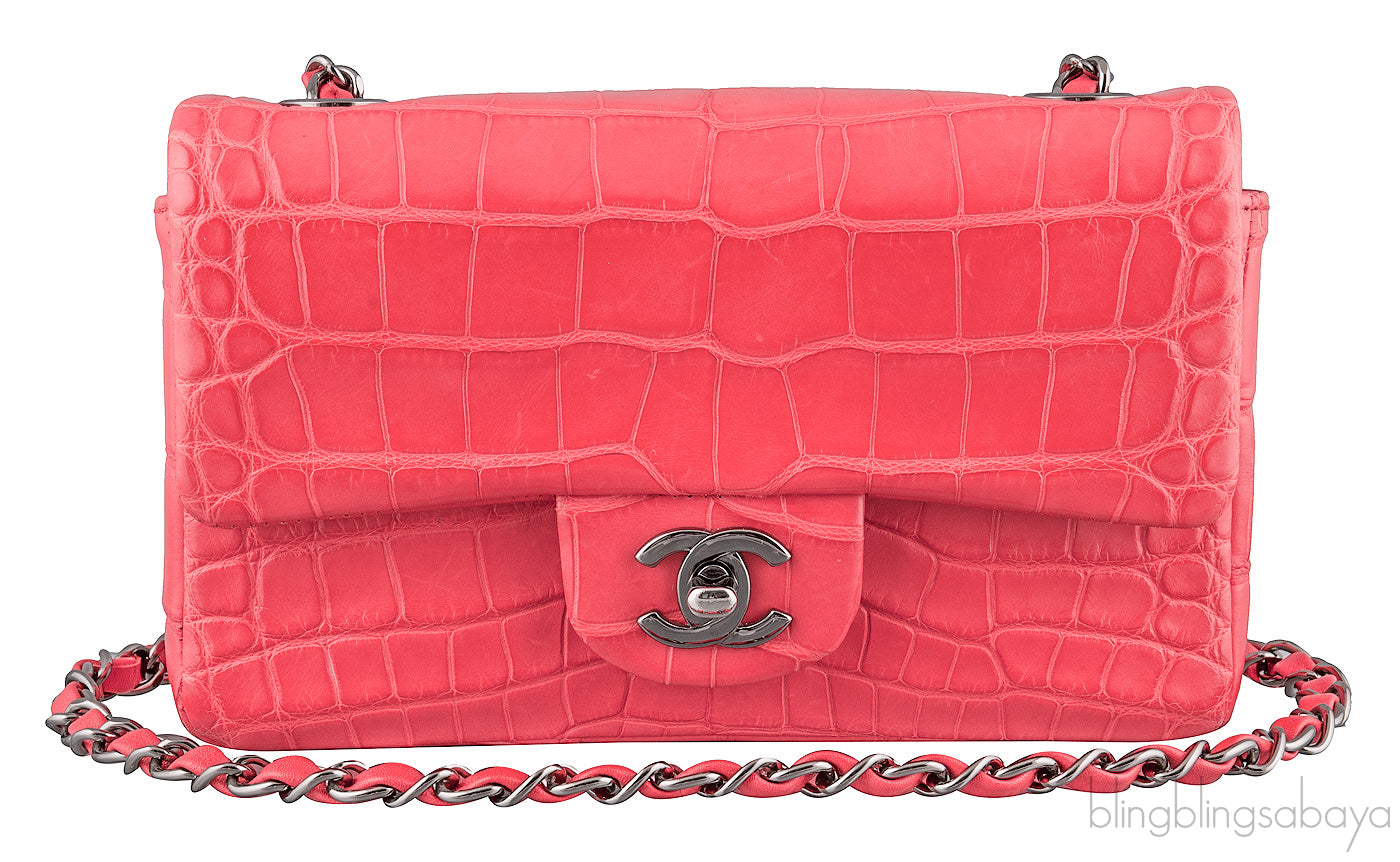 Bougainvillea Croc Mini Bag