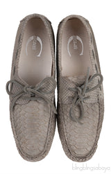 Grey Embossed Python Loafer Mens Shoes