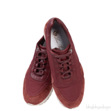 Loro Piana Maroon Nylon and Brown Suede Sneakers