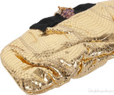 Dolce & Gabbana Gold Snakeskin Wallet Clutch