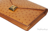 Hermes Vintage Medor Gold Ostrich Clutch