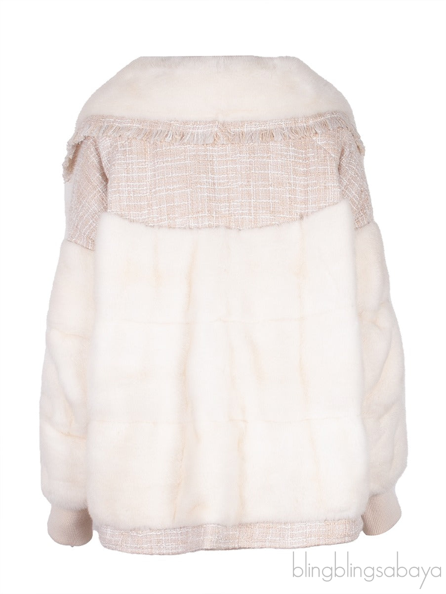 Off-White Tweed & Fur Jacket