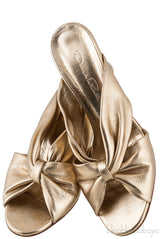 Metallic Gold Glen Leather Mules