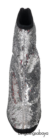 Silver Sequins 105 Bootie