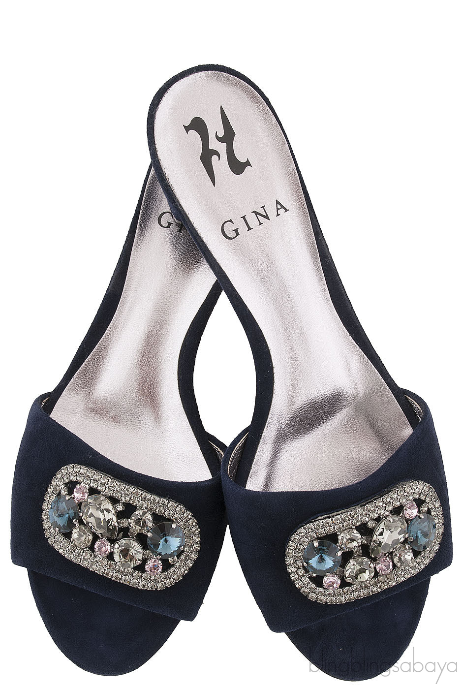 Crystal Velvet Slip-on Sandal